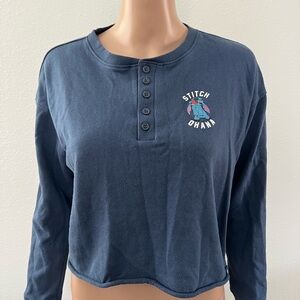 Disney Navy Pullover with Gold Logo Sz S Gently Used